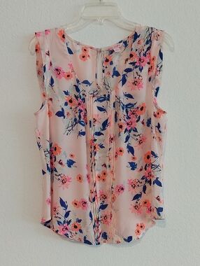 CANDIE'S Floral Print Sleeveless Blouse NWOT
